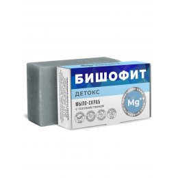 Мыло-скраб ДЕТОКС с бело-голубой глиной БИШОФИТ 100 г Крымский Лекарь