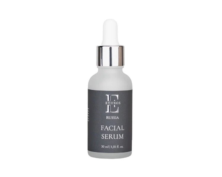 Сыворотка для лица Facial Serum с Церамидами, гелем Алоэ Вера и экстрактом черной икры ETHNOS RUSSIA 30 мл КНК