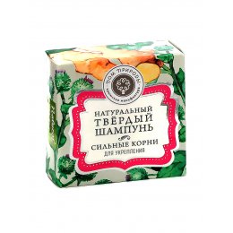 Шампунь твердый Сильные корни с экстрактом лопуха и имбиря для укрепления 90 г Дом Природы